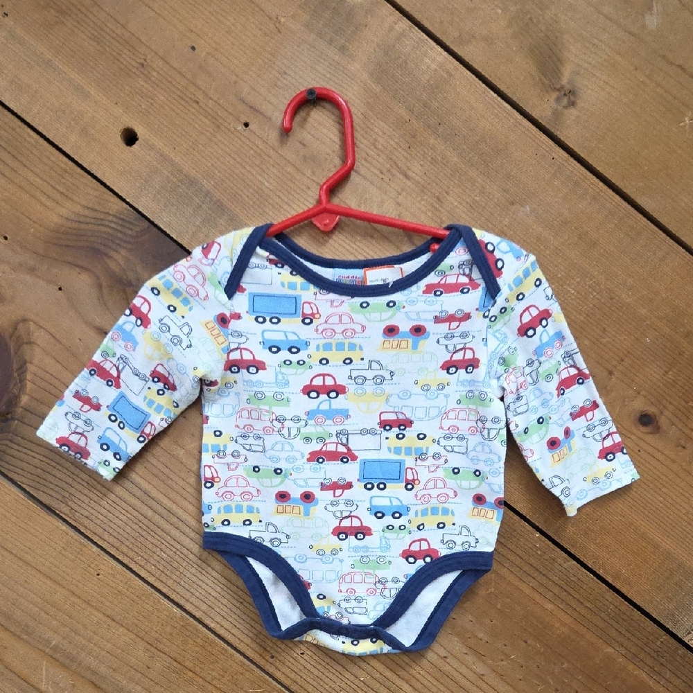 Cuddle Bear Vintage Onesie Colorful Car Print Kids One Piece.  6-9months